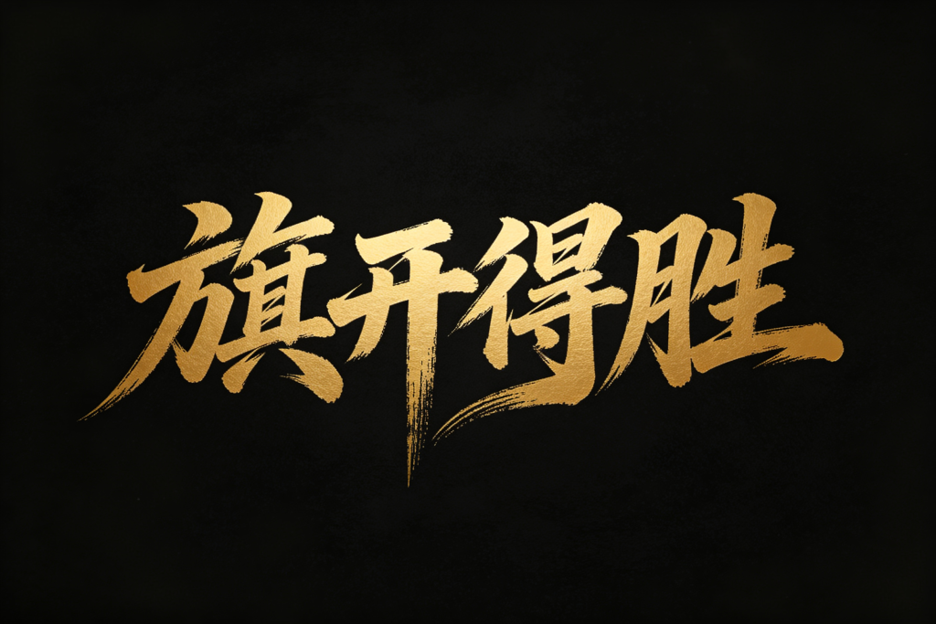 旗开得胜艺术字设计
