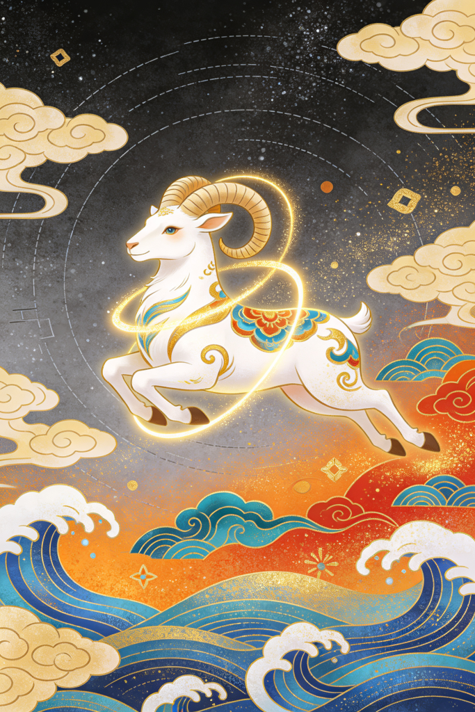 国潮风2027羊年插画