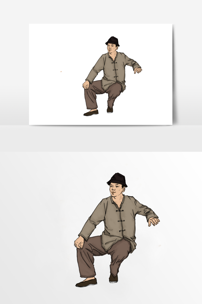 国画风人物插画素材