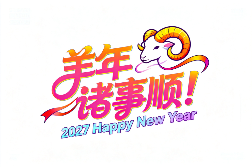 羊年诸事顺卡通新年字体