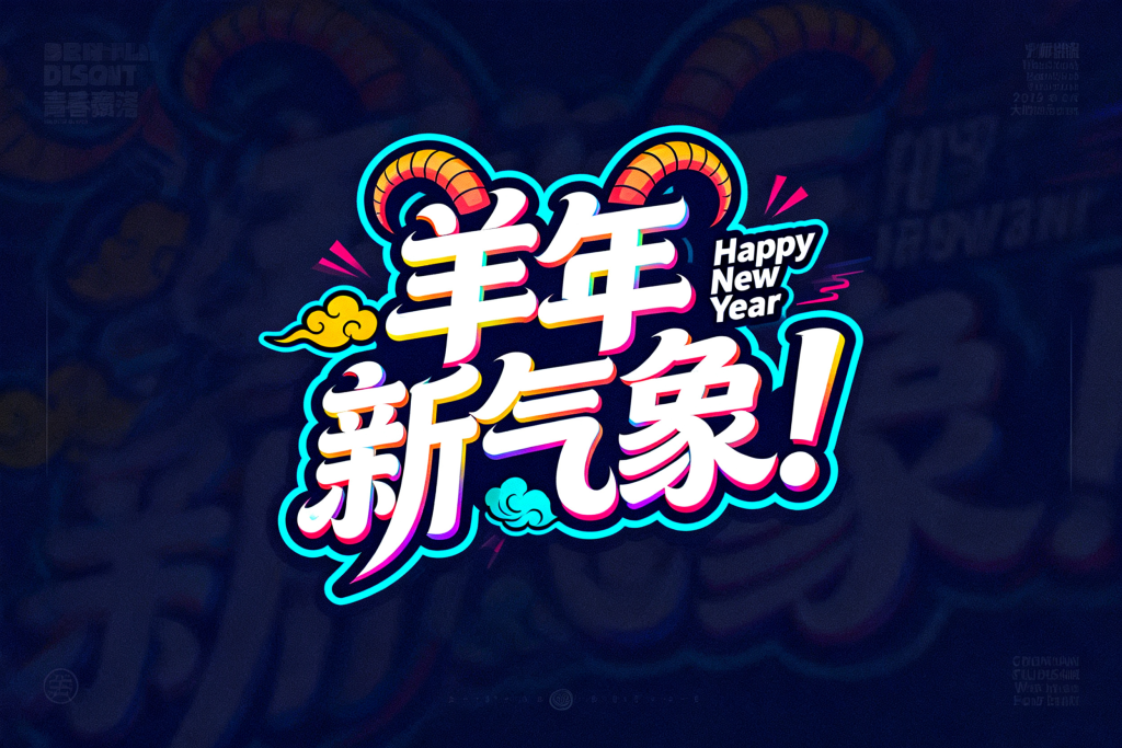 羊年新气象新年字体设计