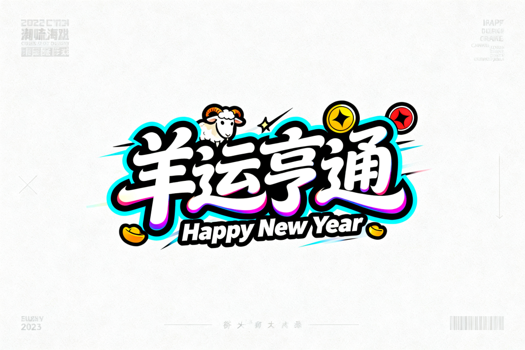 羊运亨通2027羊年字体设计