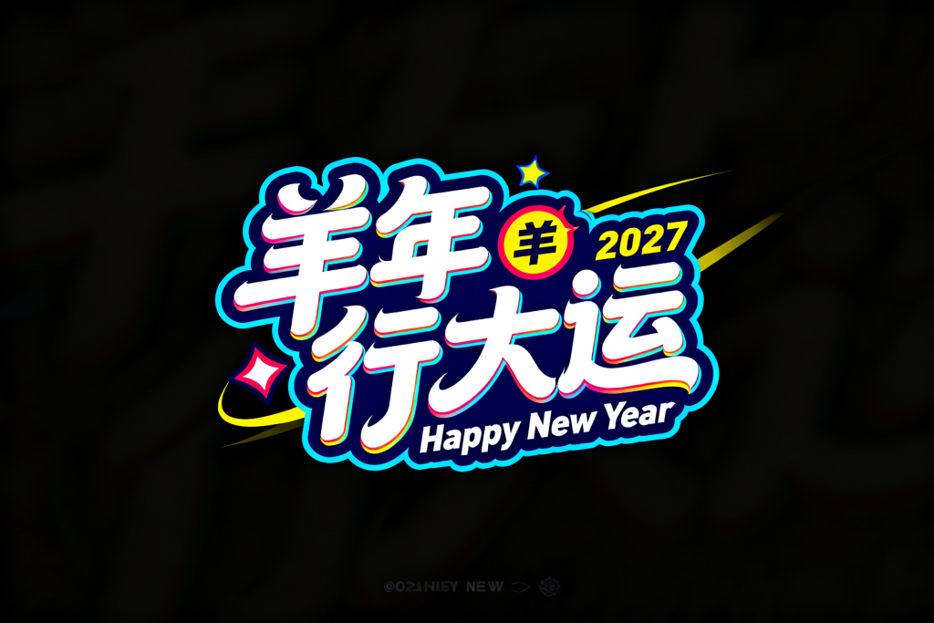 羊年行大运字体设计
