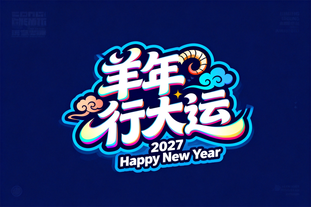 羊年行大运字体设计