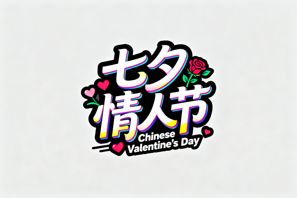 七夕情人节创意艺术字体