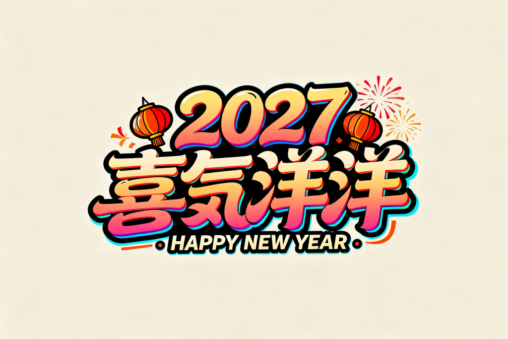 2027喜气洋洋春节艺术字