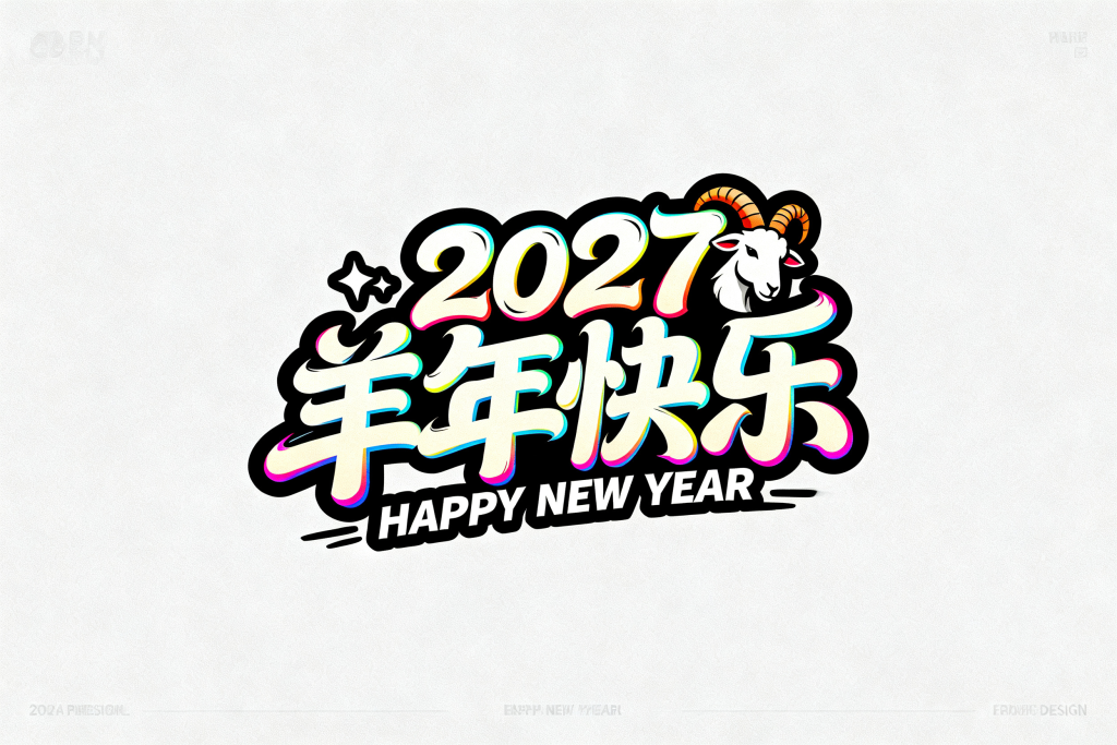 羊年快乐新年字体设计