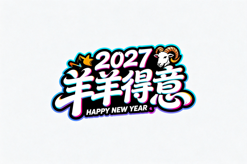 2027羊羊得意字体设计元素
