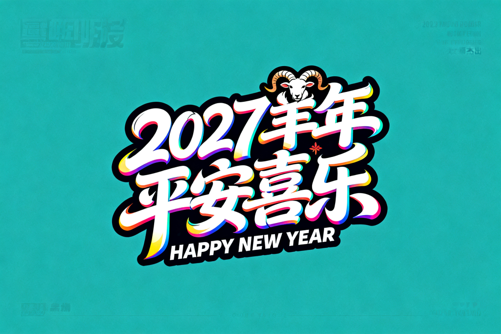 2027羊年新年字体设计