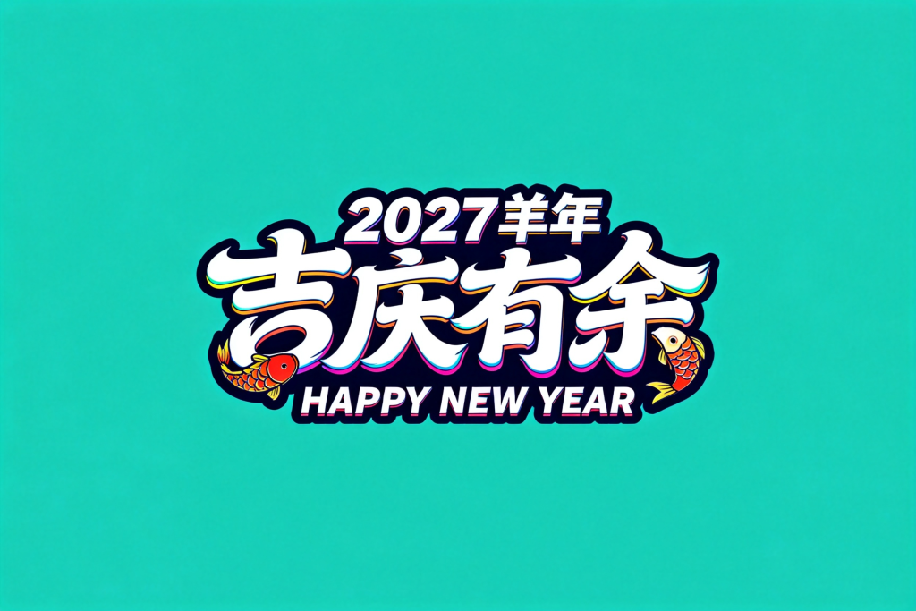2027羊年吉庆有余字体设计元素