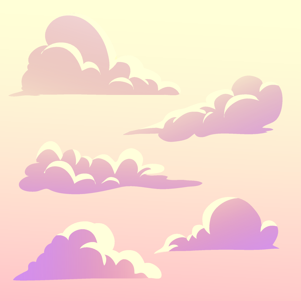 蓝天白云天空云朵云插画元素