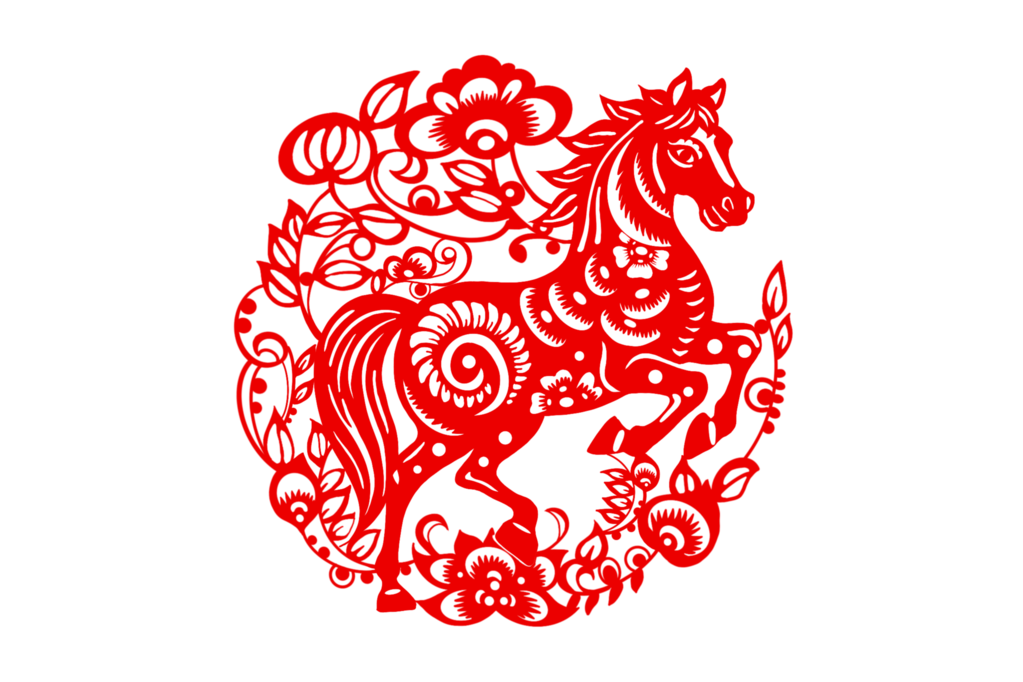马年窗花贴纸图片素材