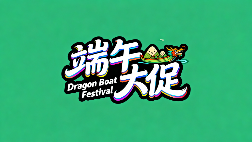 端午大促艺术字设计