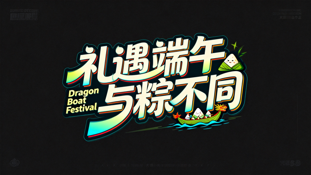 礼遇端午与粽不同字体设计素材