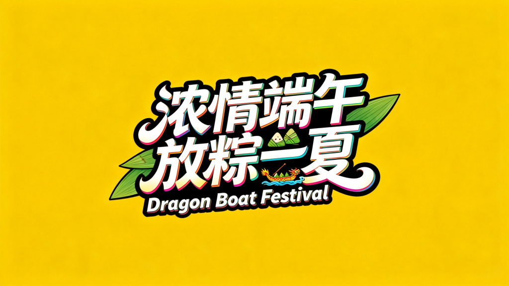 浓情端午放粽一夏字体设计素材