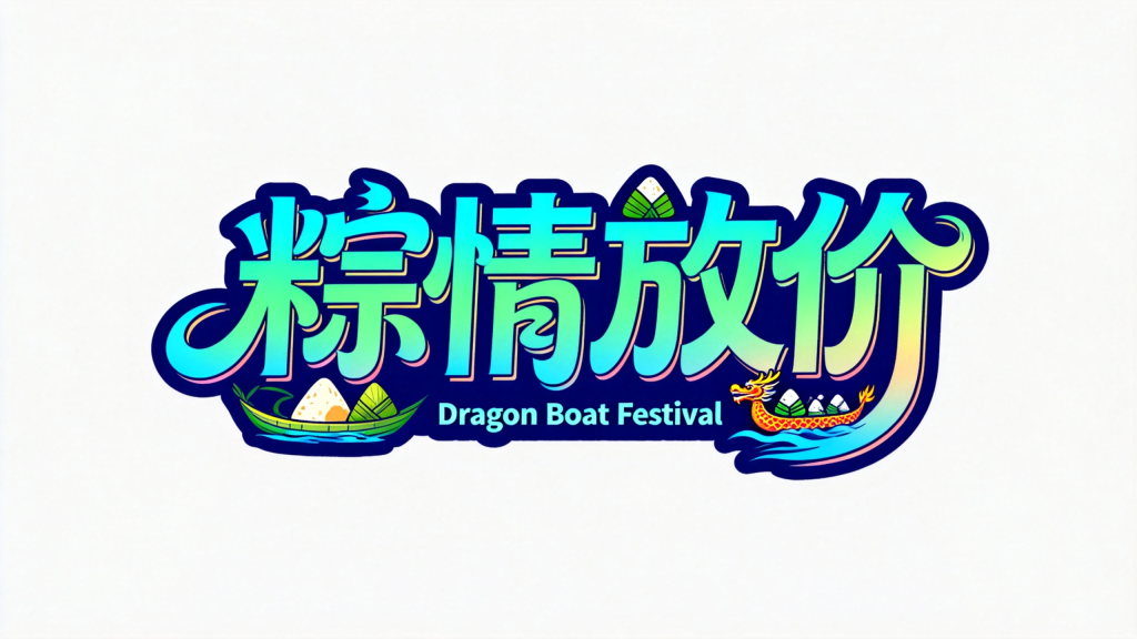粽情放价端午节字体设计素材