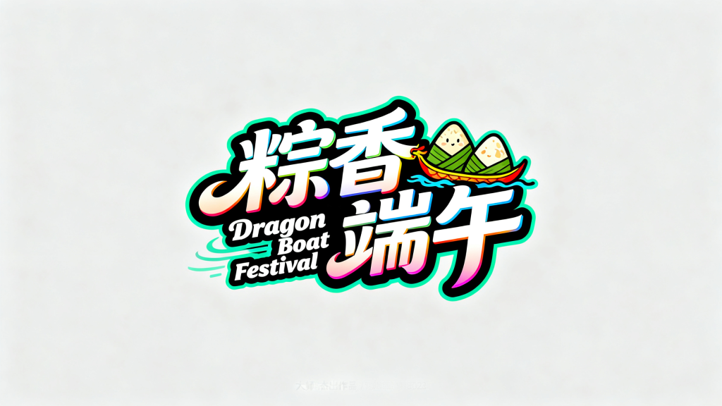 端午节粽香端午艺术字设计