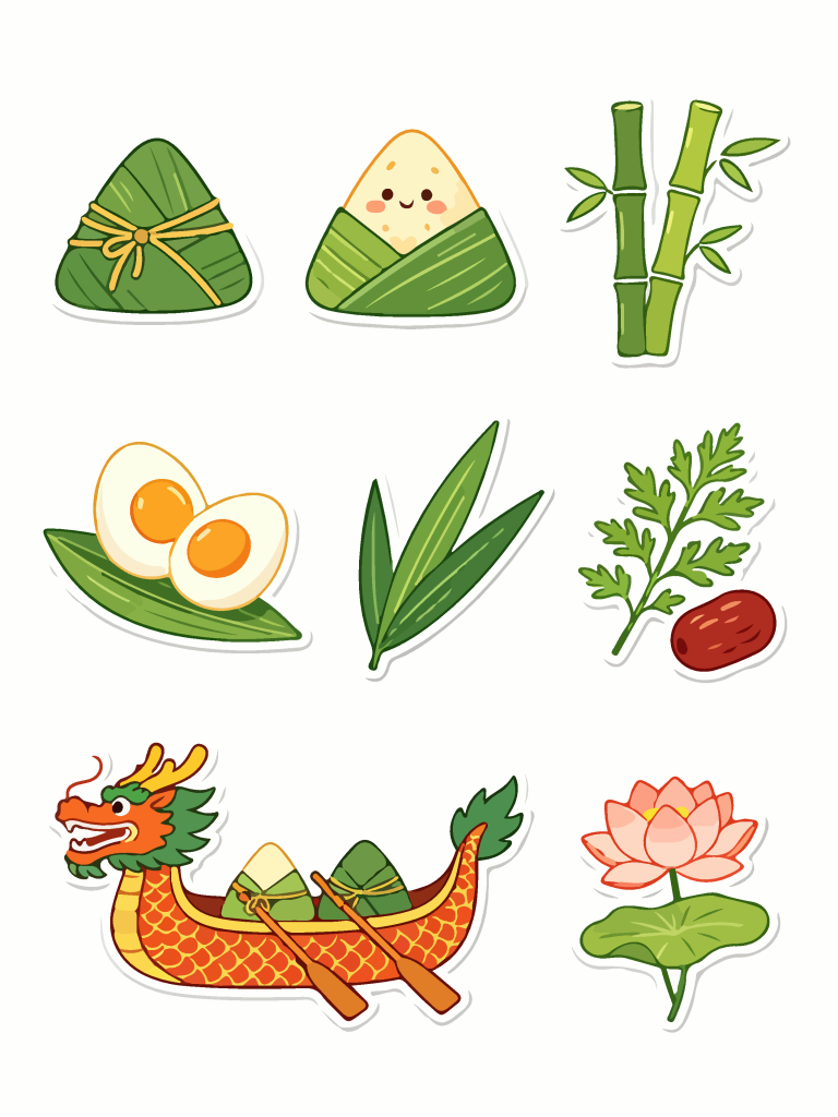 端午节主题贴纸插画