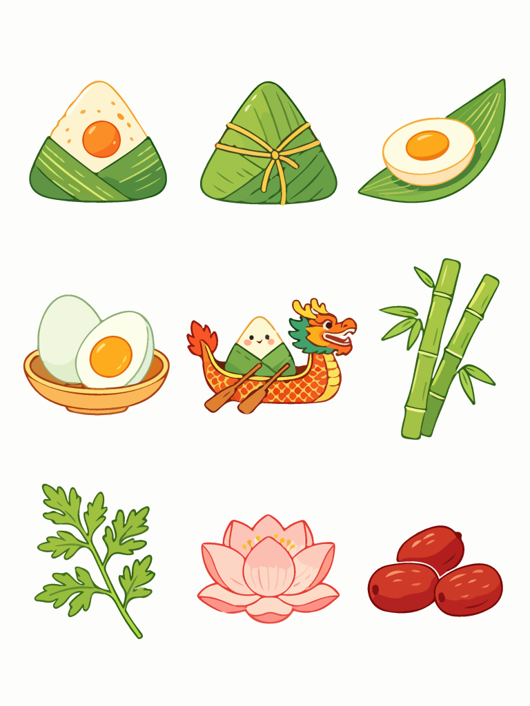 端午节主题贴纸插画