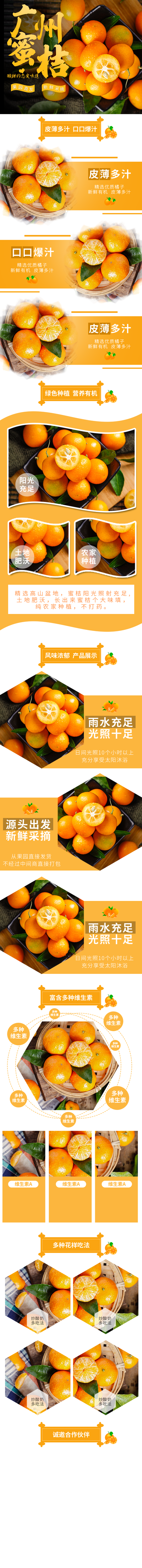 桔子橘子蜜桔新鲜水果详情页模版