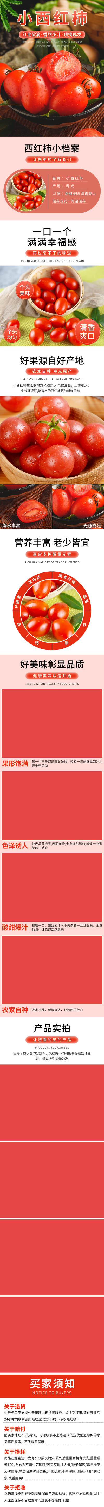 小西红柿小番茄新鲜水果详情页模版