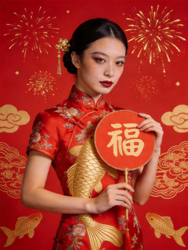 2027羊年新年春节祝福人物摄影图