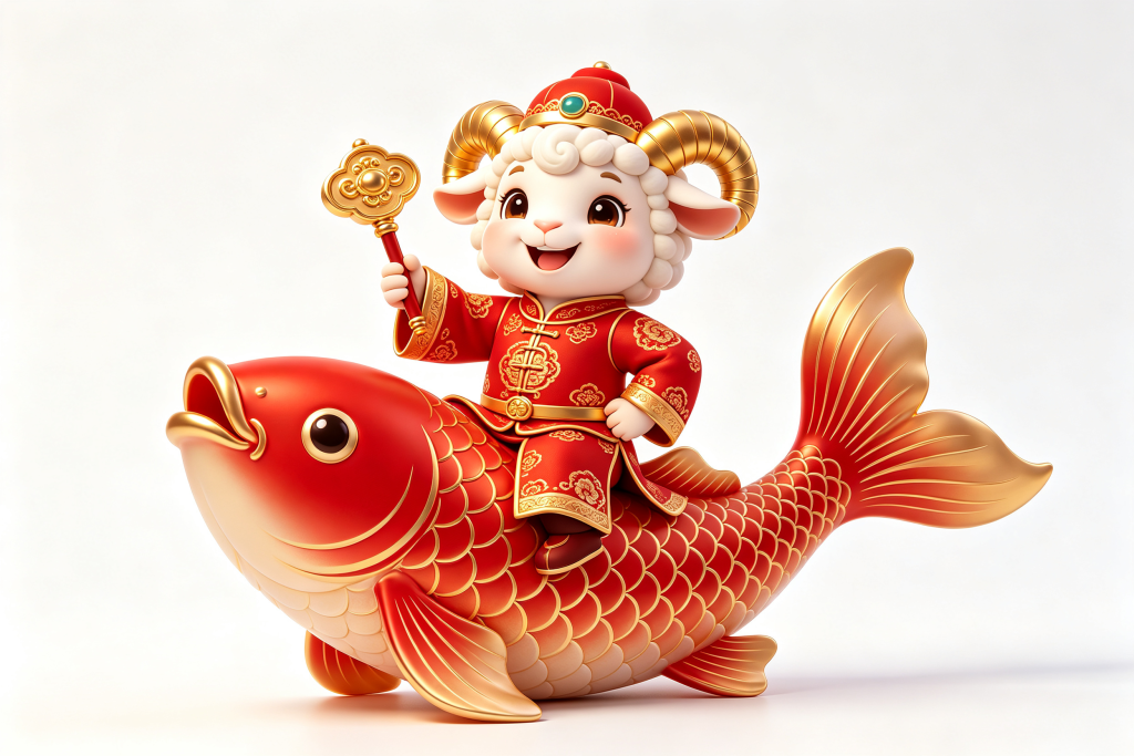 2027新年锦鲤羊年羊拟人卡通形象
