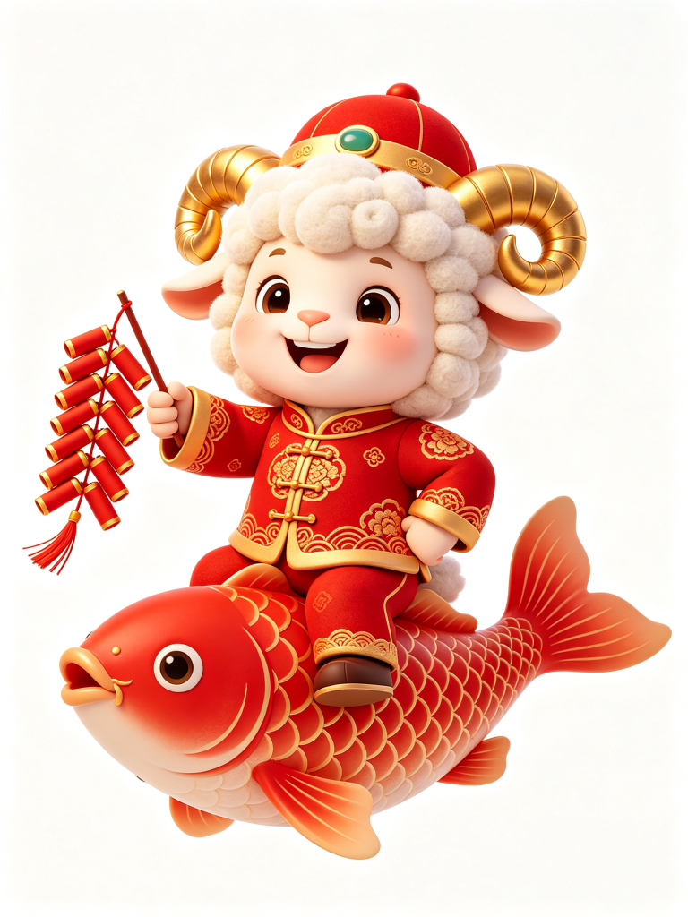 2027新年锦鲤羊年羊拟人卡通形象