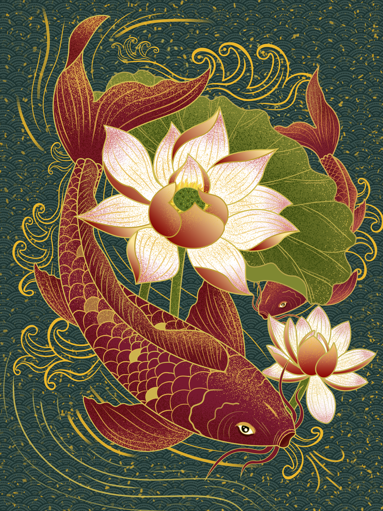 水彩花卉风景画插画