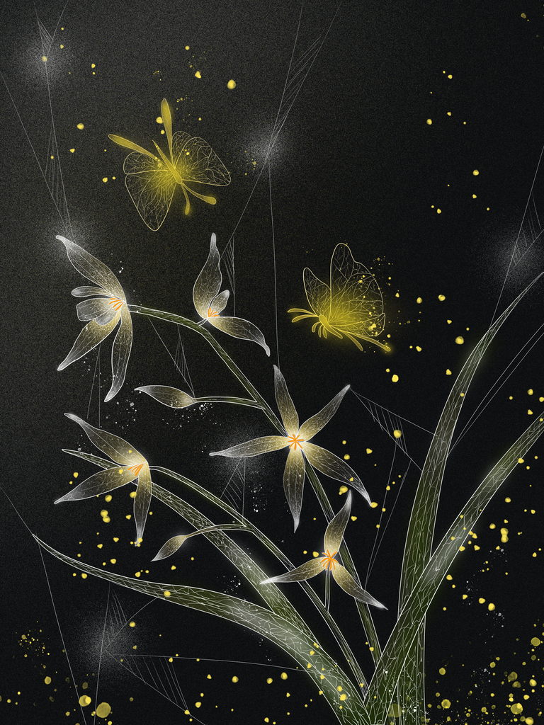 中国风国潮花卉花朵插画