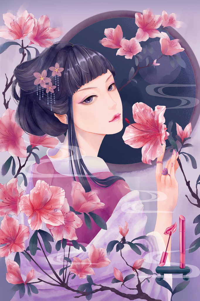 中国风国潮花卉花朵插画