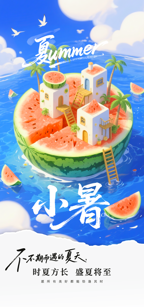 小暑二十四节气海报模板