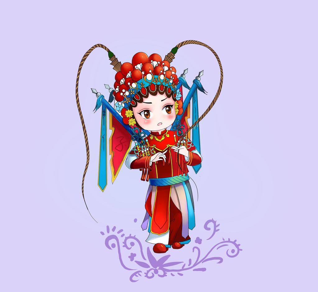 国潮戏曲角色人物插画素材