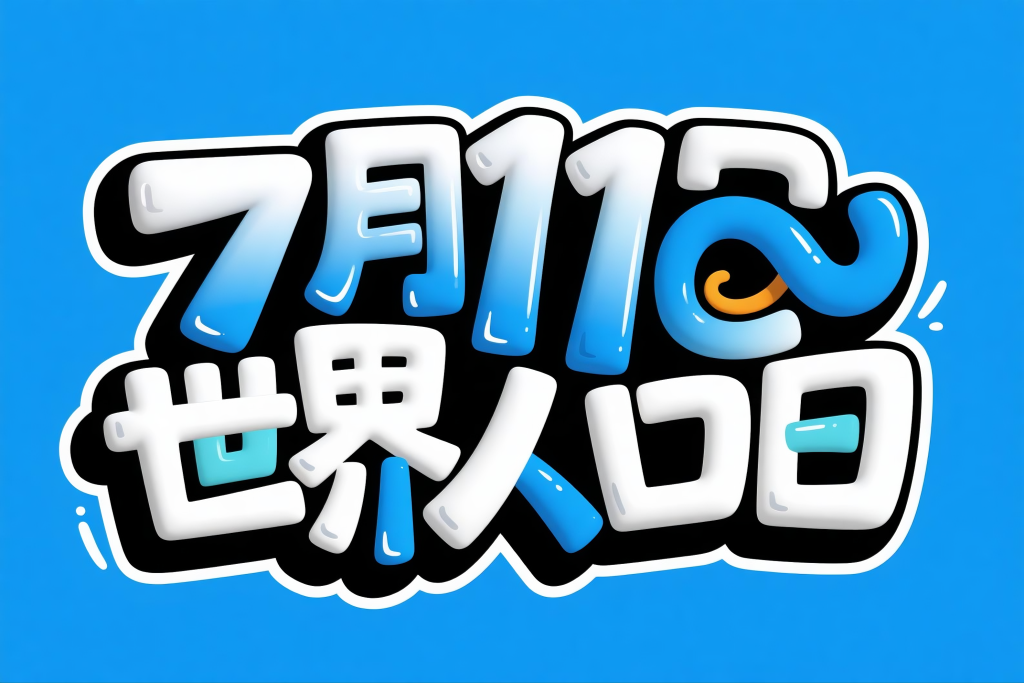 世界人口日字体设计艺术字