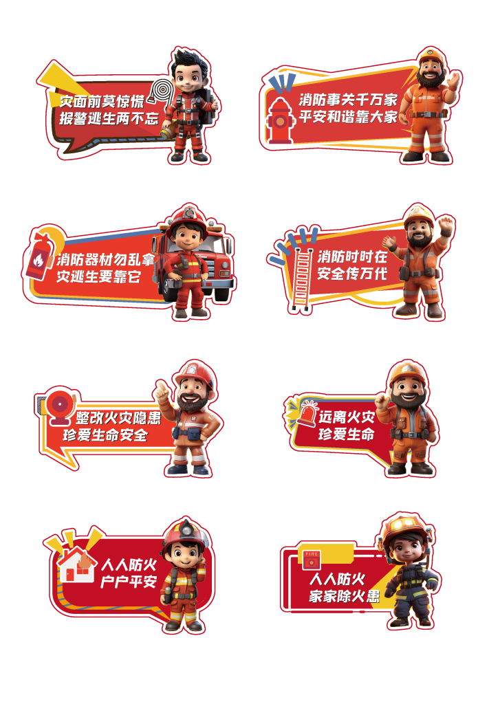 消防手举牌模板