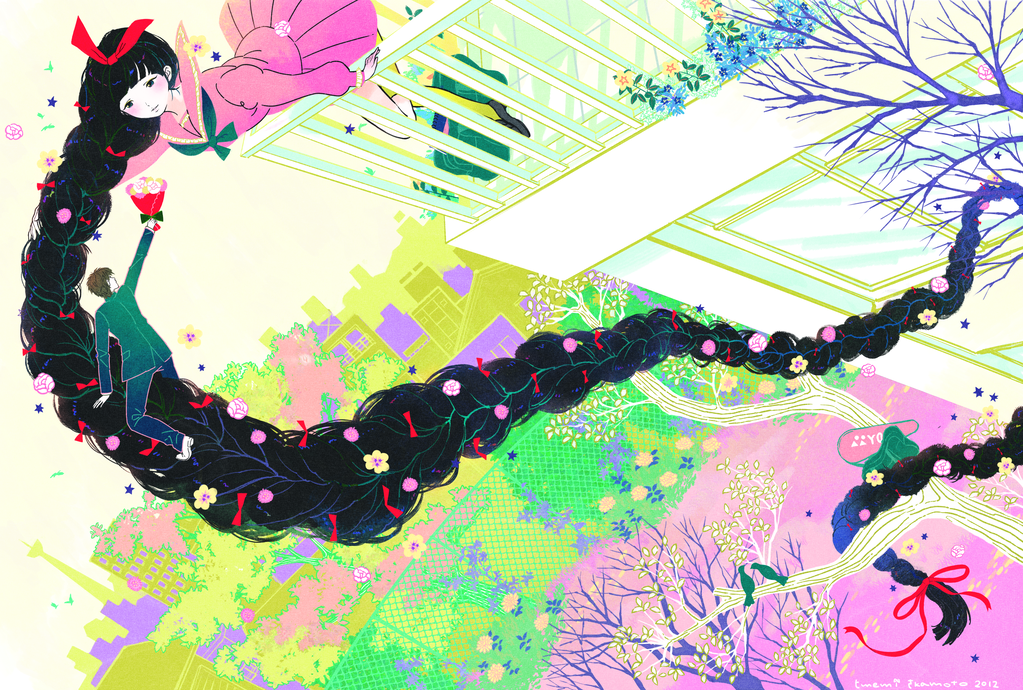 长发少女动漫原画作品图片