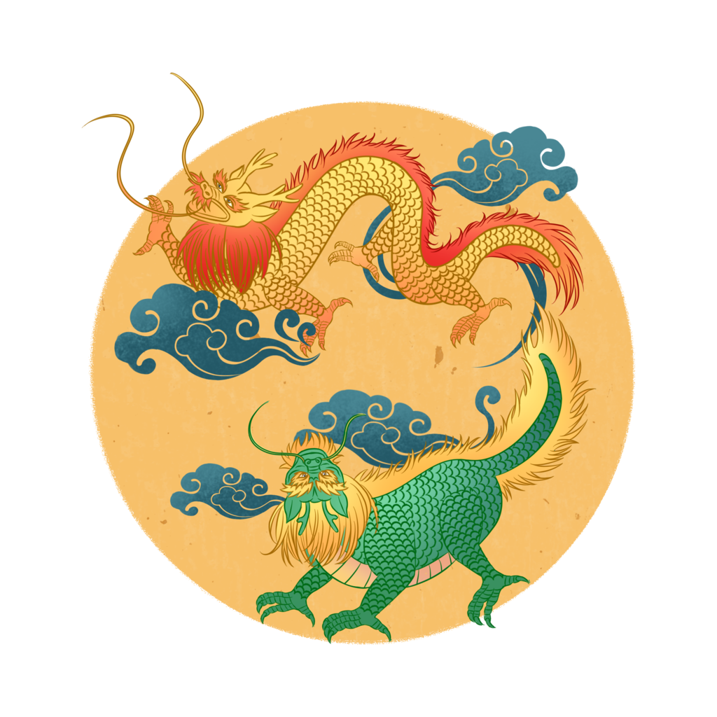 上古神兽龙免抠元素插画