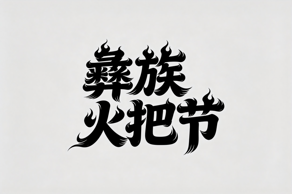彝族火把节字体设计艺术字