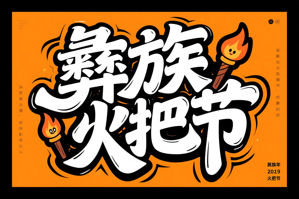 彝族火把节字体设计艺术字