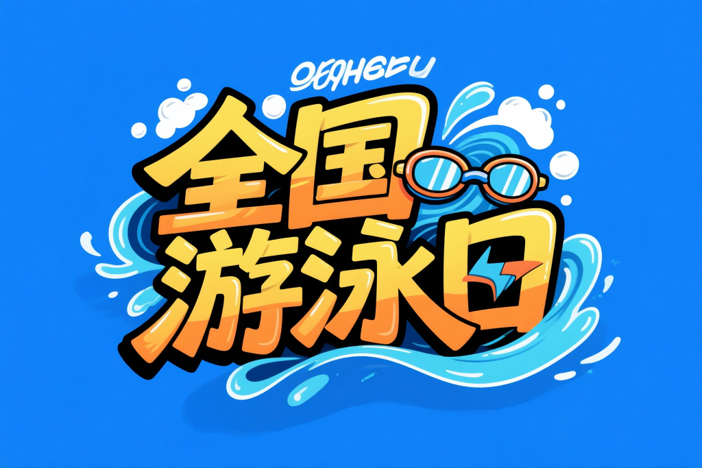 全国游泳日游泳字体设计艺术字