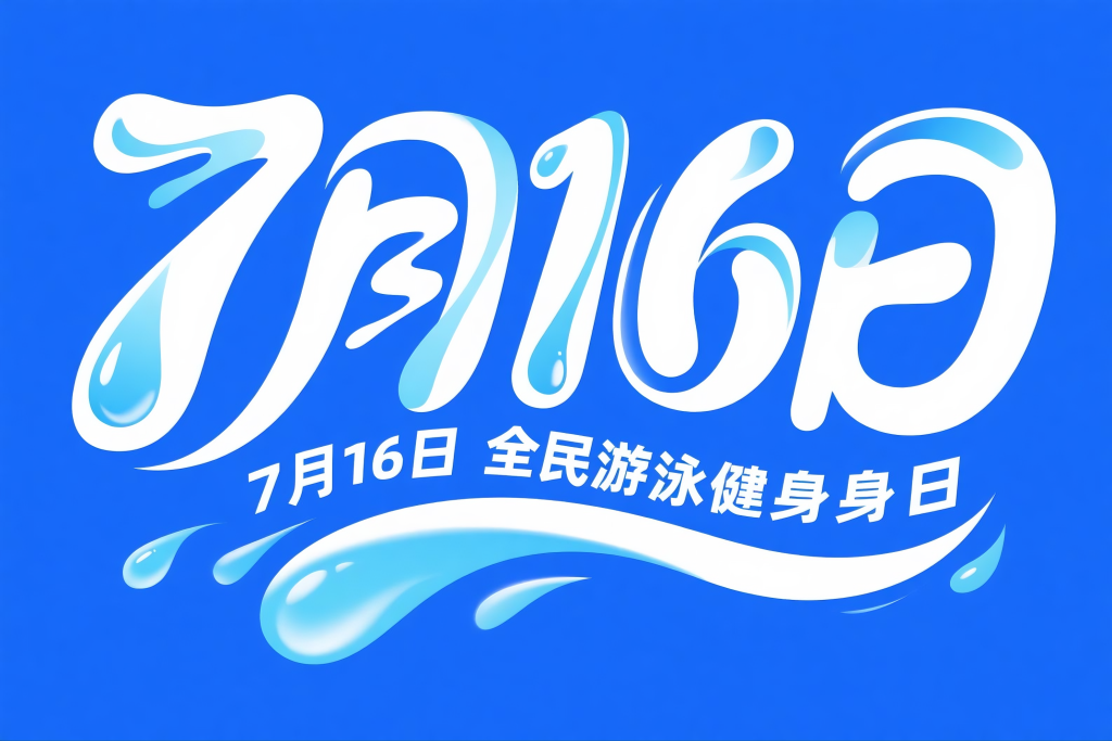 全国游泳日游泳字体设计艺术字