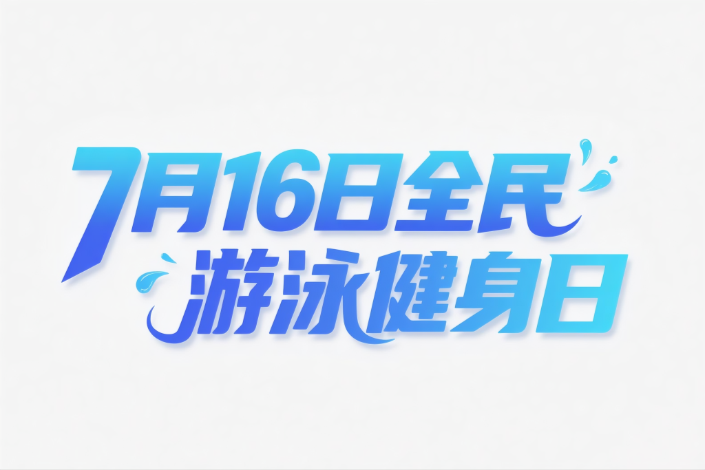 全国游泳日游泳字体设计艺术字