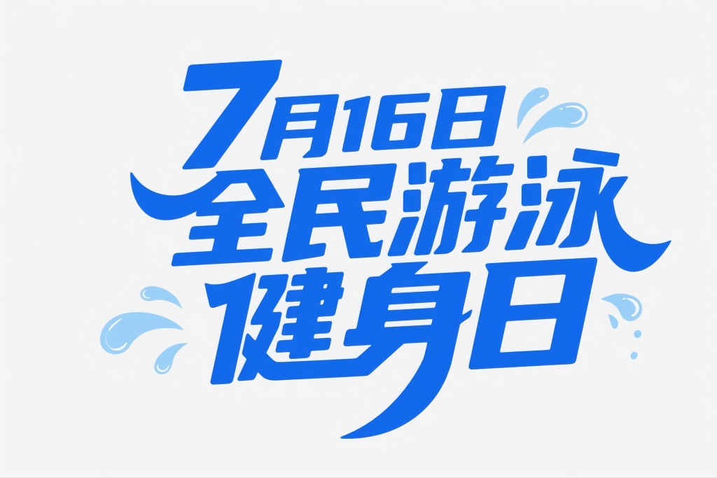 全国游泳日游泳字体设计艺术字