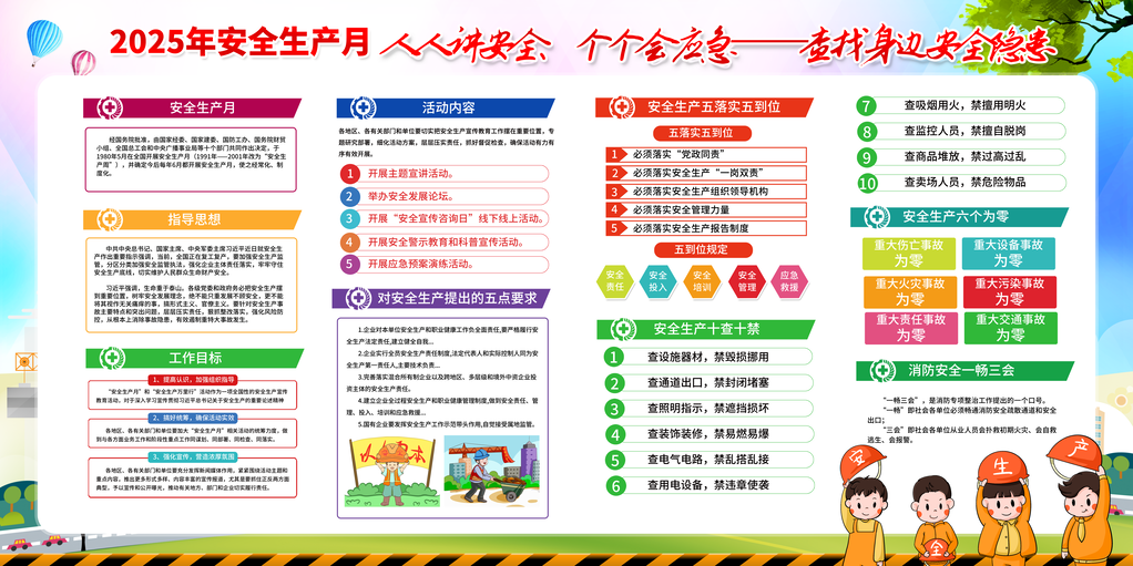 安全生产月展板模版