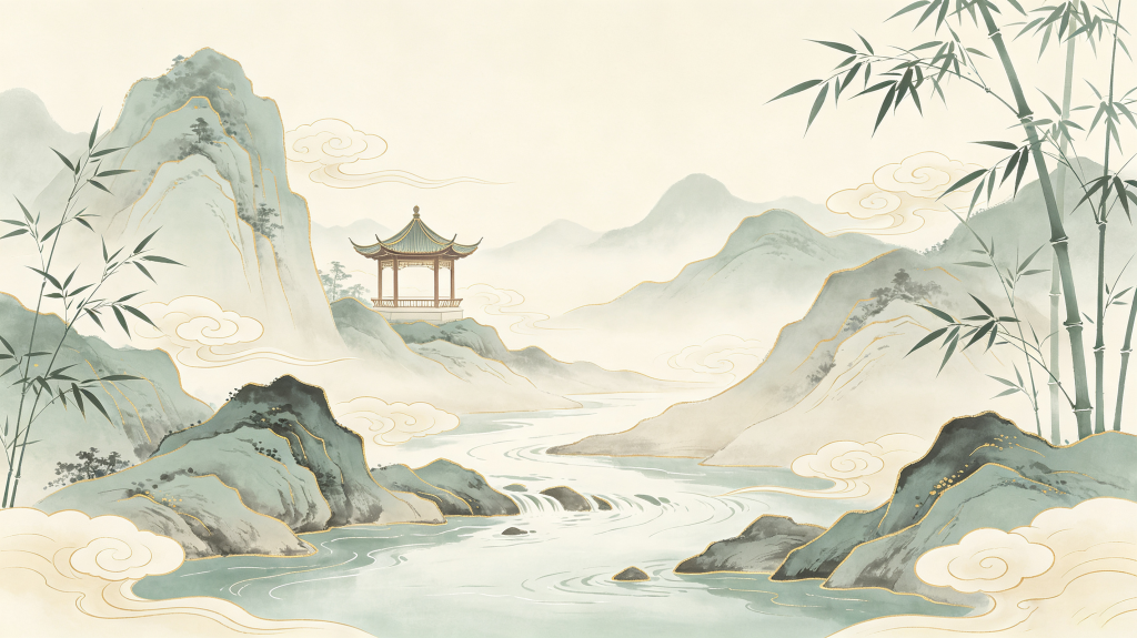 清新古朴中式背景