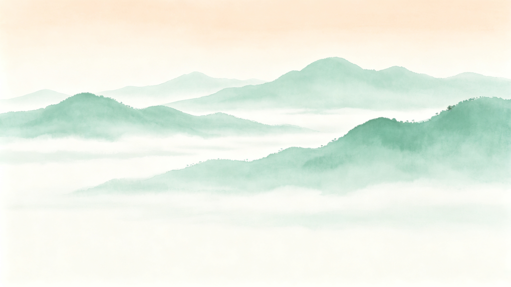 大气清新中式山脉背景