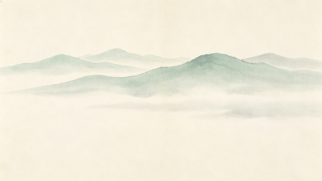 大气清新中式山脉背景