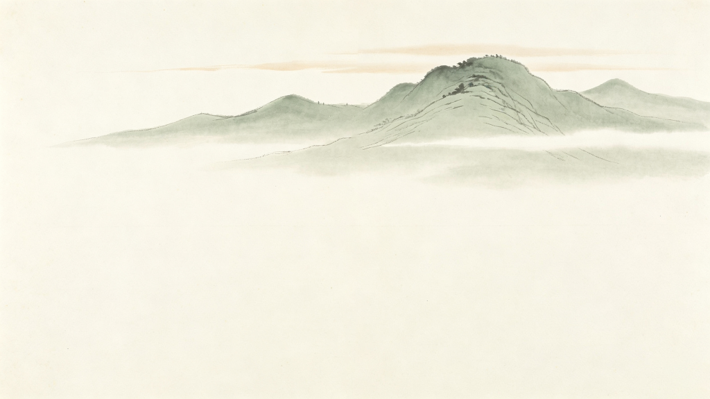 大气清新中式山脉背景
