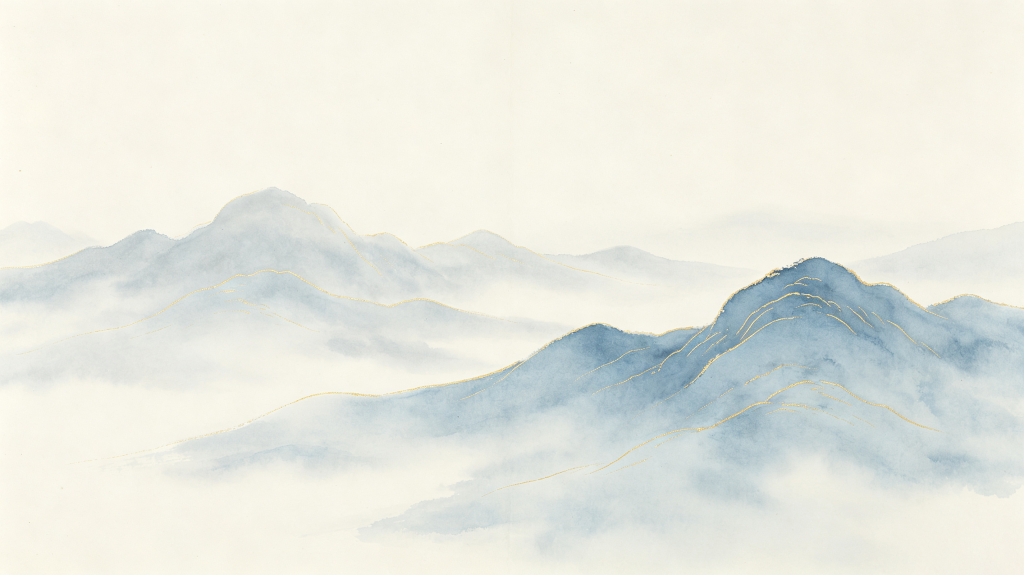 大气清新中式山脉背景
