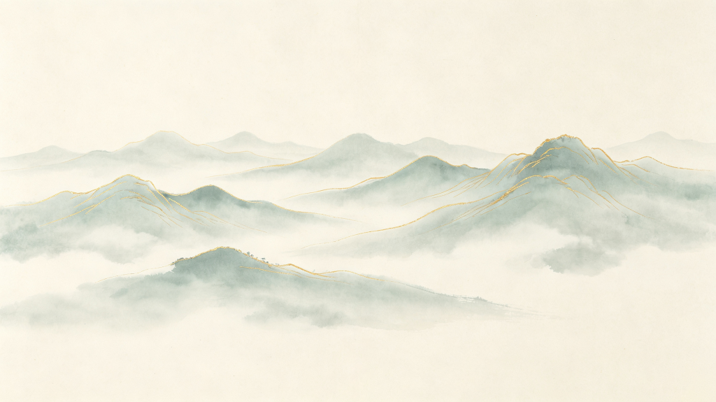 大气清新中式山脉背景